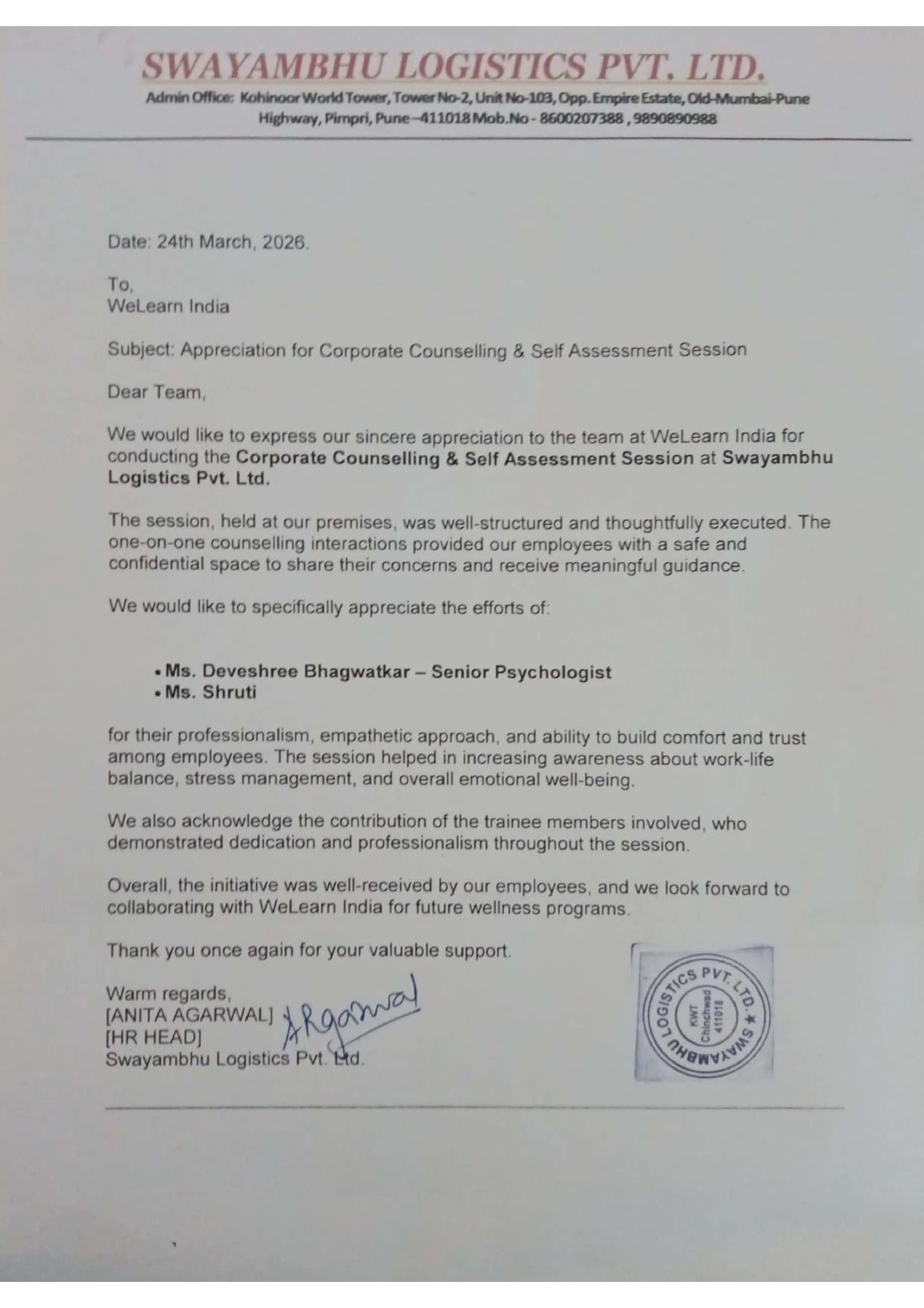 Corporate Employee Wellness Program