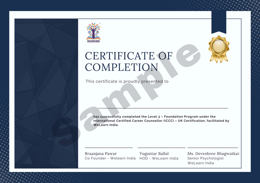ICCC UK Professional Level Sample Certificate